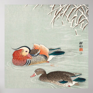 Poster Casal Mandarin Duck Design | Presente de aniversár
