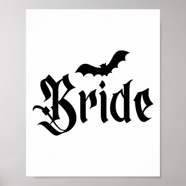 Poster Casal Matchi de Noiva de Casamento de Halloween (Frente)