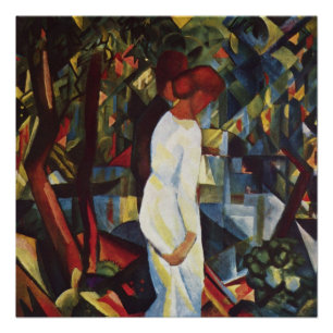 Pôster Casal na floresta por August Macke