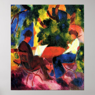 Pôster Casal na Mesa do Jardim por August Macke