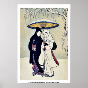 Poster Casal na neve por Suzuki, Harunobu