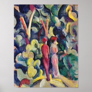Poster Casal na Trilha da Floresta por August Macke