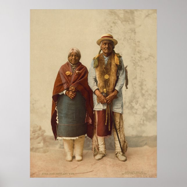 Pôster Casal Nativo Americano, 1899 (Frente)