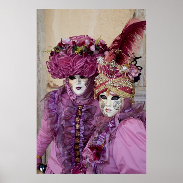 Poster Casal No Figurino Do Carnaval, Veneza (Frente)
