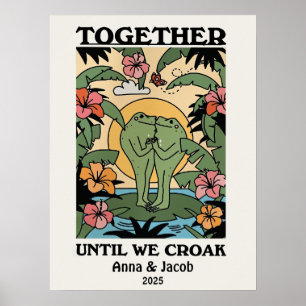 Poster Casal Personalizado Sapo Duplo em um Tronco