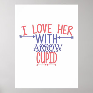 Poster Casal Presente Eu A Amo Com Cupido De Seta