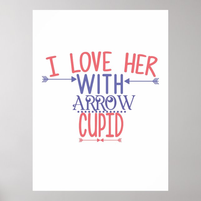 Poster Casal Presente Eu A Amo Com Cupido De Seta (Frente)