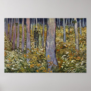 Pôster Casal que anda na floresta por Vincent van Gogh