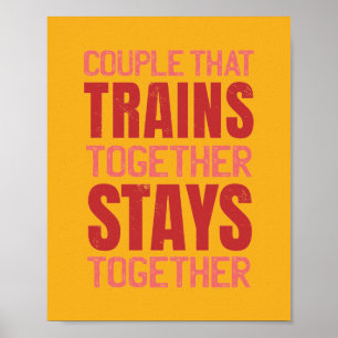 Poster Casal Que Treina Junto Permanece Junto Pos Gym
