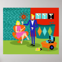 Poster Casal retrô Martini