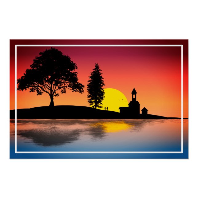 Pôster Casal Silhouette Trabalho de arte- 57178 (Frente)