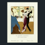 Poster Casal Vintage Art Deco Dançando Tango<br><div class="desc">Esta é uma impressão de aprimoramento digital de uma antiga ilustração da Decisão de Arte de 1914 de um casal dançando o Tango.</div>