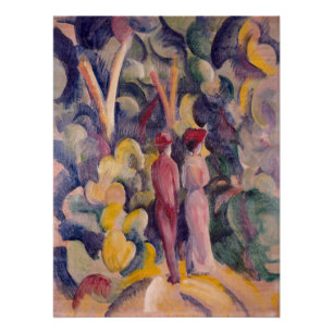 Pôster Casal Vintage August Macke na Faixa Florestal