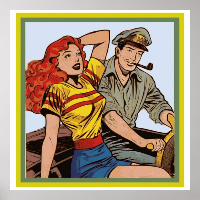 Poster Casal Vintage Comic (Frente)