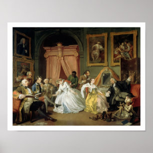 Pôster Casamento a la Mode: IV, The Toilette, c.1743 (óle