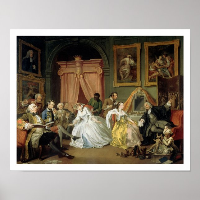Pôster Casamento a la Mode: IV, The Toilette, c.1743 (óle (Frente)
