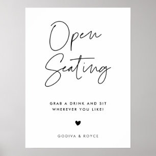 Poster Casamento Aberto Moderno Minimalista