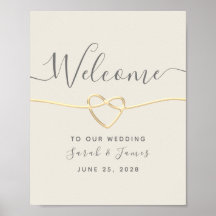 Casamento Bem-Vindo à Caligrafia Dourada