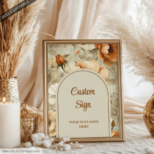 Poster Casamento Boho Romântico Terracota Verde Sage Pers