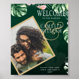 Poster Casamento Botânico Rosa Tropical LeahG