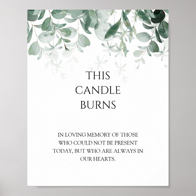 Poster Casamento Branco Moderno Esta Vela Queima (Frente)