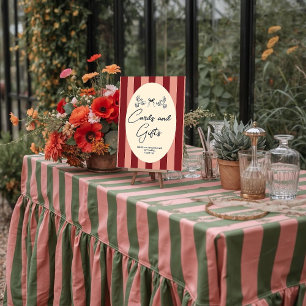 Poster Casamento “Cartões e Presentes” Listrado de Vermel