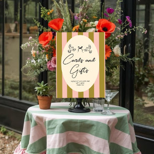 Pôster Casamento “Cartões e Presentes” Vermelho Rosa Capr