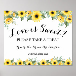 Poster Casamento Chá de Noiva Sunflowers Love is Sweet