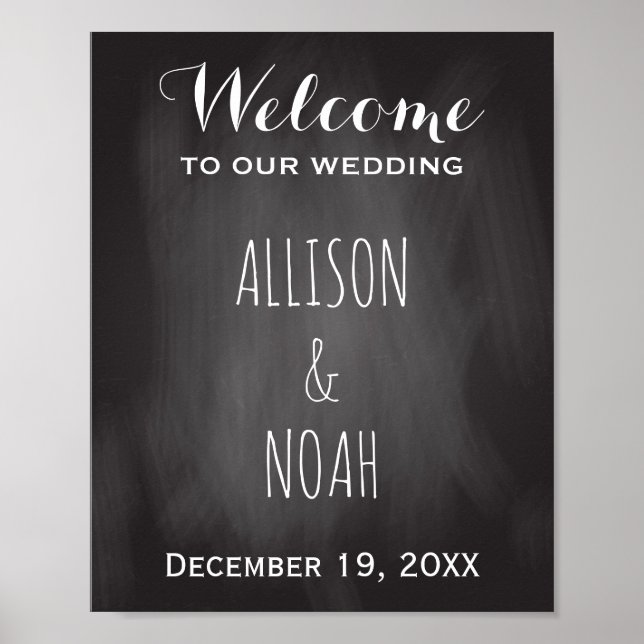 Pôster Casamento Chalkboard | Sinal de recepção russo (Frente)