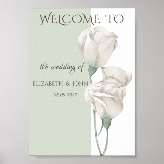 Poster Casamento Charmoso com Flores Silvestres (Frente)