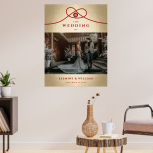 Poster Casamento Chinês de Dupla Felicidade do Red Knot U