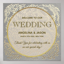Poster Casamento Cinza Luxo
