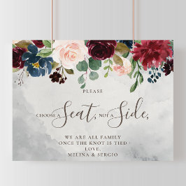 Poster Casamento Clássico Chique Escolha um Assento Não u