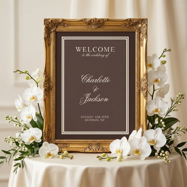 Poster Casamento Clássico Dinheiro Antigo Marrom Escuro (Criador carregado)