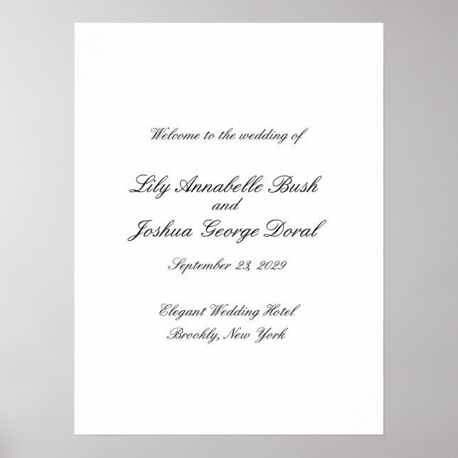Poster Casamento Clássico Preto e Branco Atemporal (Frente)