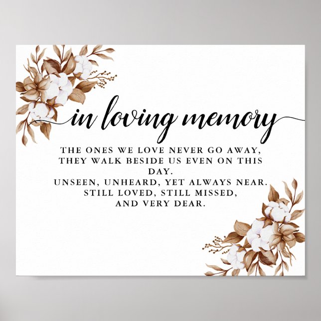 Poster Casamento com Buquê de Grama de Pampas Minimalista (Frente)