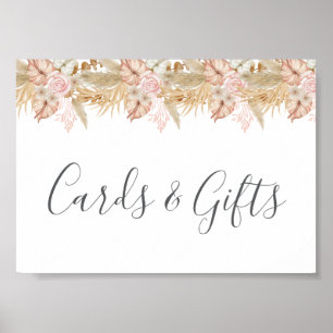 Poster Casamento com Decoração de Flor de Palmeira e Pamp