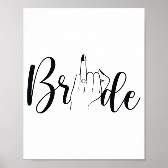 Poster Casamento com Dedos da Bride Ring (Frente)