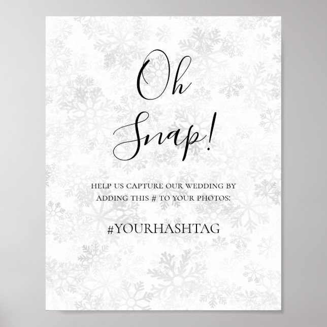 Poster Casamento com Floco de Neve de inverno (Frente)