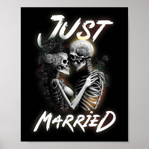 Poster Casamento Com Noiva De Esqueleto De Halloween E Ca