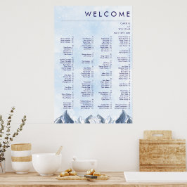 Poster Casamento com Padrão Moderno de Montanha de Invern