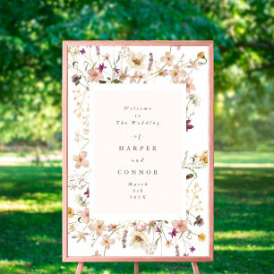 Poster Casamento com Pampas de Flor Selvagem Seca de Abun