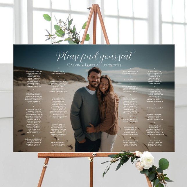 Poster Casamento com plano de assentos de fotos elegantes (Criador carregado)
