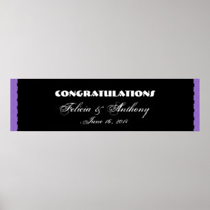 Poster Casamento com rendas de Damasco roxo ou faixa de N