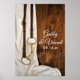 Poster Casamento com Satin Branco e Bit Cavalo