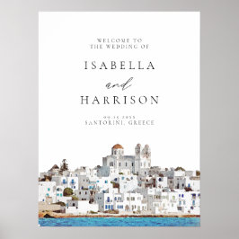 Poster Casamento com Viagem de Linha do Céu Grécia de de 