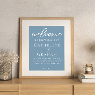 Poster Casamento Costeiro com Tipografia Branca Dusty