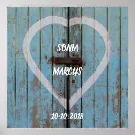 Pôster Casamento da porta Rustic Barn