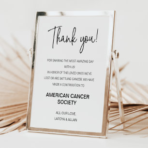 Poster Casamento de Agradecimento Moderno Doar para Carid