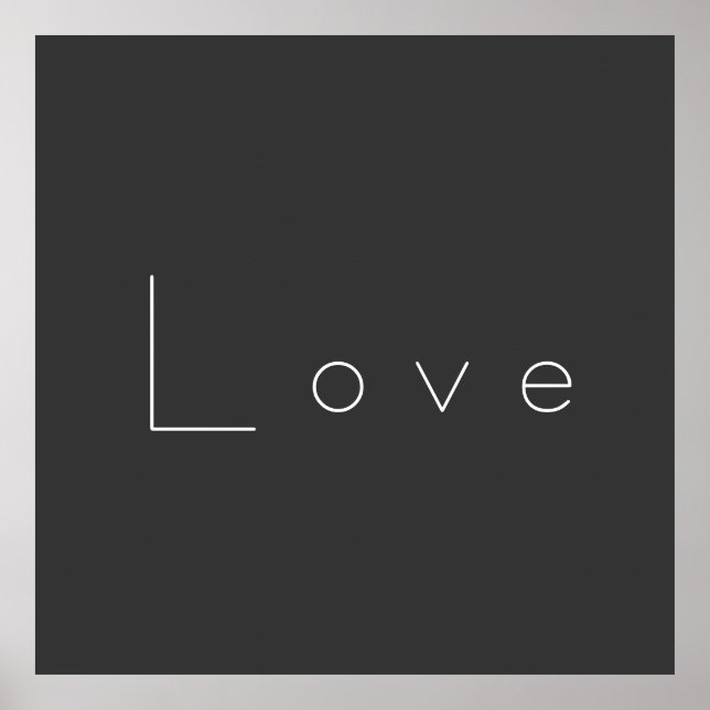 Poster Casamento de Amor Branco de na moda Cinza (Frente)